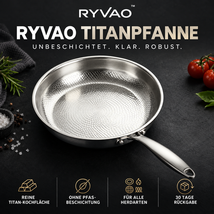 Ryvao™ Titanpfanne – Reines Titan ohne Beschichtung