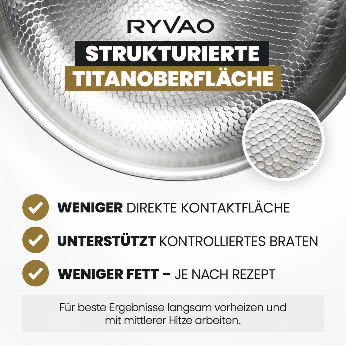 Ryvao™ Titanpfanne – Reines Titan ohne Beschichtung