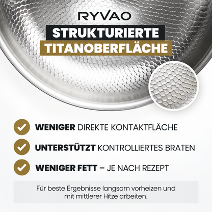 Ryvao™ Titanpfanne – Reines Titan ohne Beschichtung