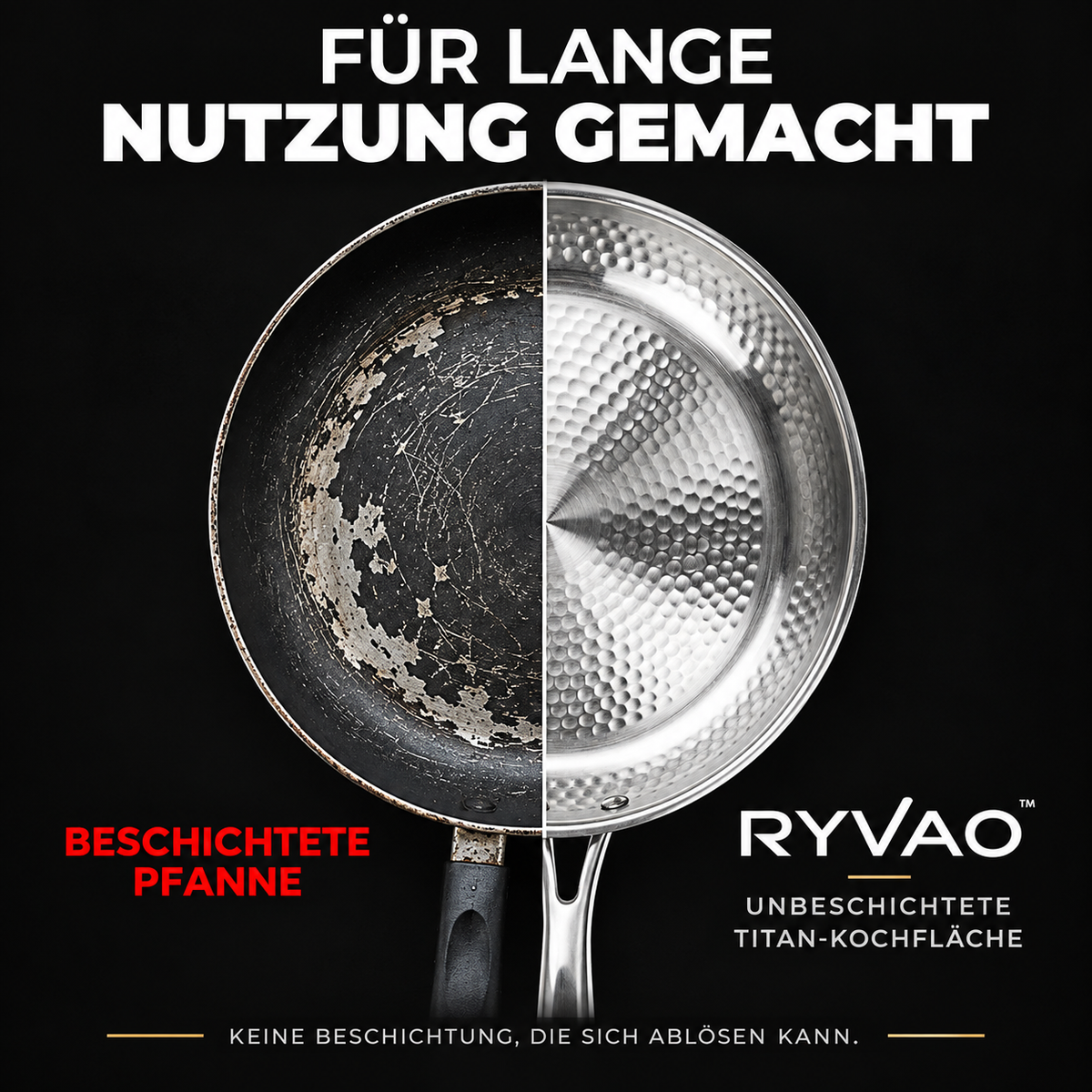 Ryvao™ Titanpfanne – Reines Titan ohne Beschichtung