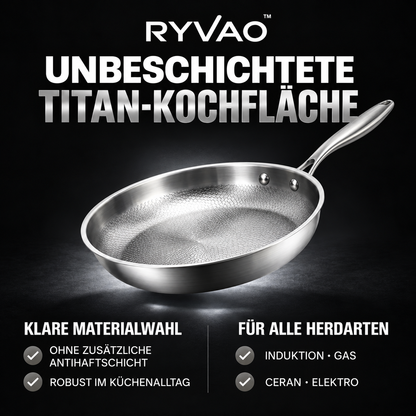 Ryvao™ Titanpfanne – Reines Titan ohne Beschichtung
