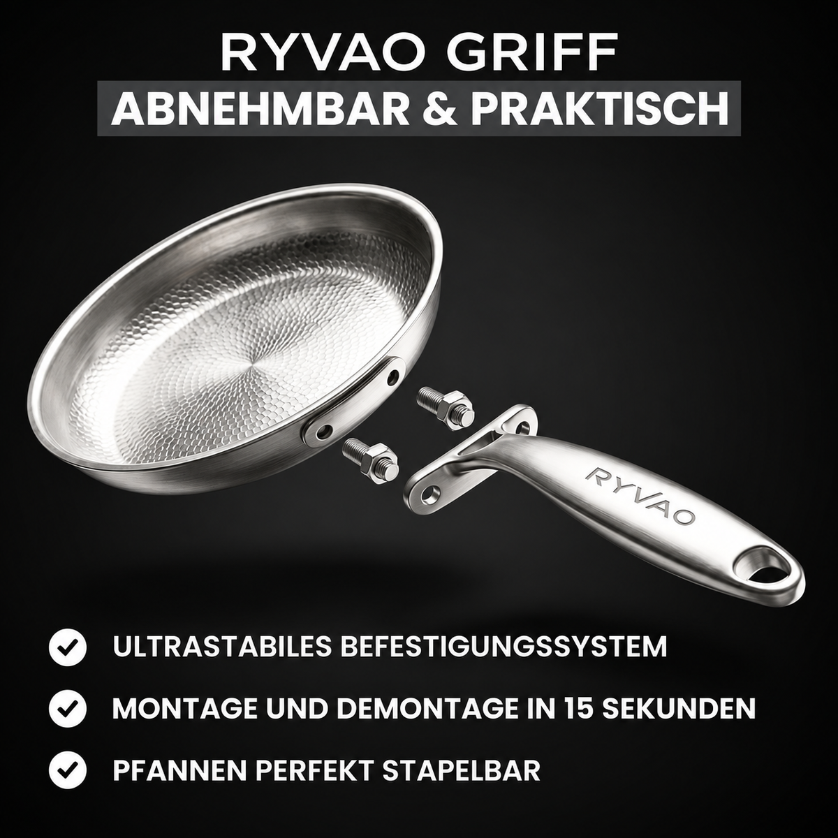 Ryvao™ Titanpfanne – Reines Titan ohne Beschichtung