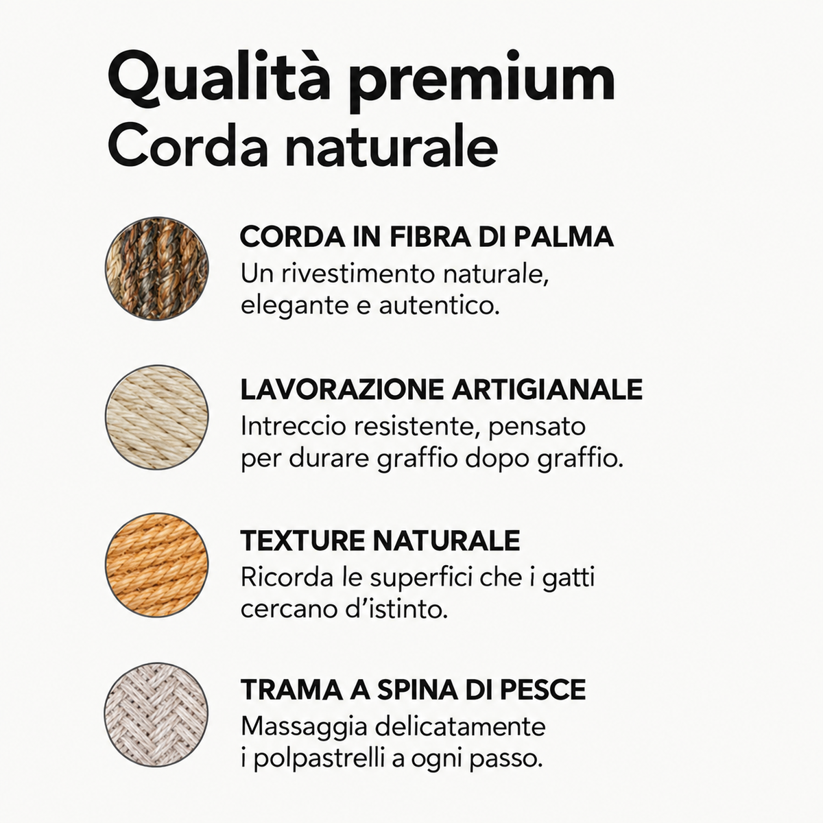 Qualità premium, corda naturale